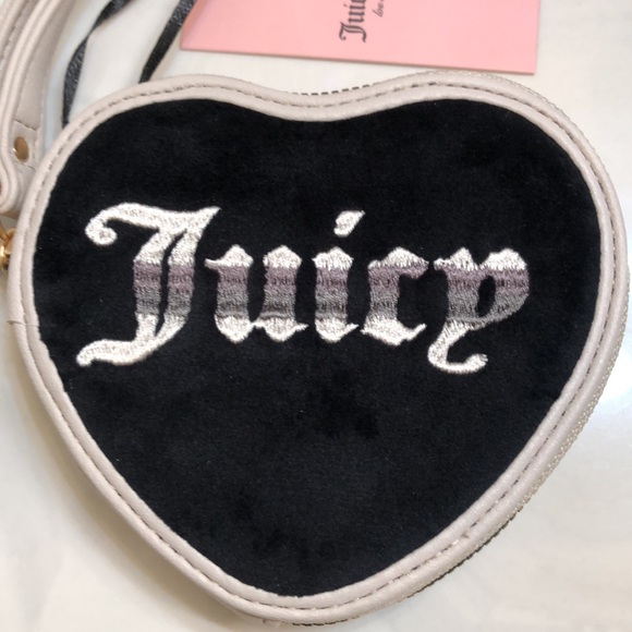 Juicy Couture Retro Vibe Liquorice & Angel Heart Zip Around Wristlet NWT - Picture 15 of 15
